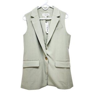 The Drop Light Sage Green Womens Sleeveless Blazer Vest Size Medium